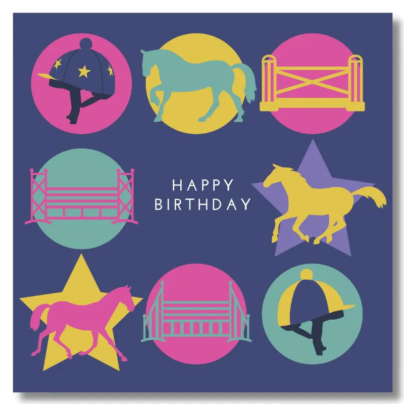 Gubblecote Greetings Card Happy Birthday in Purple